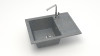 Мойка Модель 150, Прямоугольная Малая 575х470х218мм, Темно-Серый Q8  Мрамор