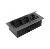 Выдвижной блок розеток, 265*118 мм, 3 розетки, графит PU-S-3S-GR