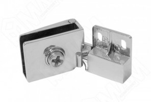 Компл. петель для стекл. двери, хром   D/15 CR.CH