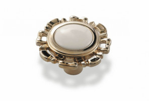 Ручка - грибок FB 033 000 золото глян./белый (ТЗ) (50 шт.)