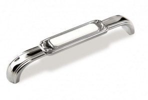 Ручка - скоба FS 139 128 Хром глянец/белый (ТЗ) (30)