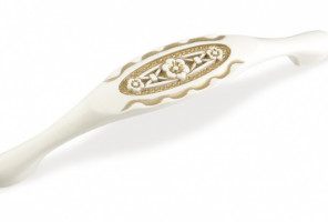 Ручка - скоба FS 128 128 Золото прованс/1013 Жемчужно-белый матовый (ТЗ)