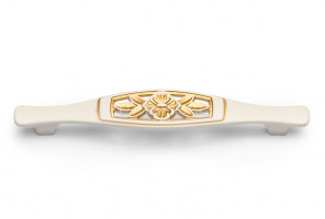 Ручка - скоба FS 129 128 золото прованс/1013 жемчужно-белый матовый (ТЗ)