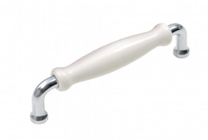 RS108CP.4/128/W Хром полированный/Керамика белая Ручка LUNA