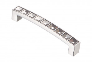 Ручка-скоба с кристаллами, 96 мм, хром CRL02-96, KERRON