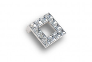 Ручка-кнопка с кристаллами, хром CRL17, KERRON