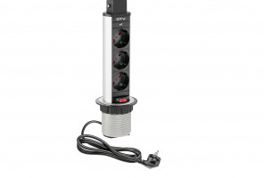 Удлинитель для офиса, серый AE-BPW3S60-80 (МАЛЫЙ D=60, заземл-усик)