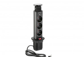 Удлинитель для офиса, черный AE-BPW3S60-20 (МАЛЫЙ D=60, заземл-усик)