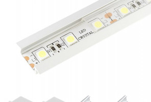 Профиль алюм.для светодиодн.лент Широкий 24*6мм, L-2м с прозрачным экраном,загл. и крепежом LR42-Т