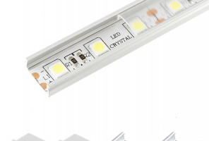 Профиль алюм.для светодиодн.лент Широкий 31*6мм, L-2м с прозрачным экраном, загл. и крепежом LR43-Т