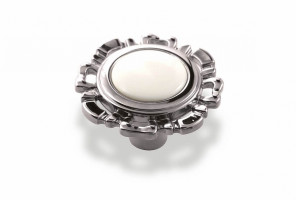 Ручка - грибок FB 033 000 Хром глянец/белый (ТЗ) (50 шт)