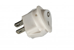 Минивыключатель меб. врезной перекидной круглый D16,5мм, 250В, 3А, белый 09.103.01.111