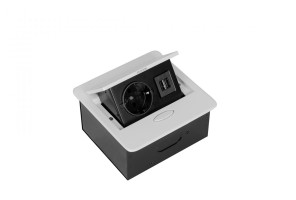 Удлинитель встраиваемый настольный, 1 гнездо, 2*USB, с кабелем, белый SETE SBT-1UC-10