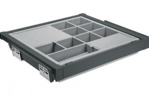 Корзина с органайзером с доводчиком, полного выдв., графит   WG-PRZEG60-60