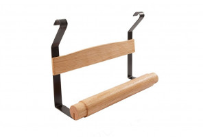 Держатель полотенец, черный/дуб LANDSBY