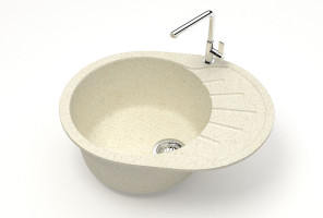 Мойка Модель 10, Овал малый 575х440х215мм, Бежевый Q2  Мрамор