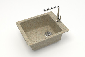 Мойка Модель 8, Квадратная 425х500х195мм, Песочный Q5  Мрамор