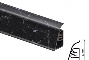 Thermoplast CEZAR BL44 - Плинтус - 202 (4,2)   Черный мрамор 37*24*4200 (BL44-071)