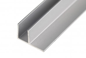 Планка угловая F-образная 4 мм, L=0,6м (Для мебельного щита)  Серебро