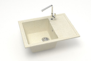 Мойка Модель 150, Прямоугольная Малая 575х470х218мм, Бежевый Q2 Мрамор