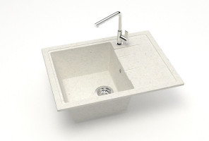 Мойка Модель 150, Прямоугольная Малая 575х470х218мм, Хлопок Q7  Мрамор