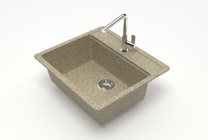 Мойка Модель 9, Квадратная 570х505х200мм, Песочный Q5  Мрамор