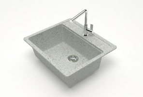 Мойка Модель 9, Квадратная 570х505х200мм, Светло-Серый Q10  Мрамор