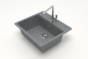 Мойка Модель 9, Квадратная 570х505х200мм, Темно-Серый Q8  Мрамор