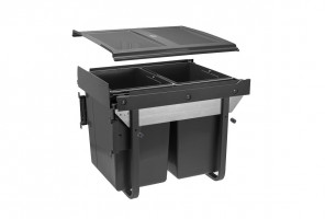 Сегрегатор для модуля 450мм (2х20L) АНТРАЦИТ, с креплением к фасаду, с довод. PB-45-MF2X20-60A