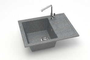 Мойка Модель 150, Прямоугольная Малая 575х470х218мм, Темно-Серый Q8  Мрамор