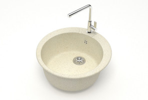 Мойка Модель 5, Круглая D495мм, Бежевый Q2  Мрамор