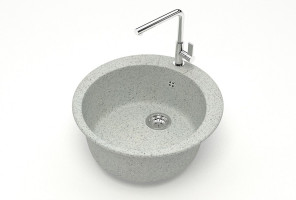 Мойка Модель 5, Круглая D495мм, Светло-Серый Q10  Мрамор