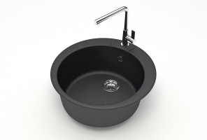 Мойка Модель 5, Круглая D495мм, Черный Q4  Мрамор