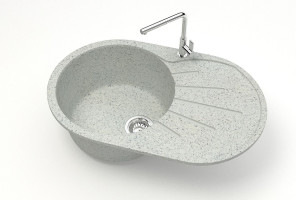 Мойка Модель 110, Овал 730х450х210мм, Светло-Серый Q10  Мрамор