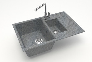Мойка Модель 210,  755х500х218мм, Темно-Серый Q8  Мрамор