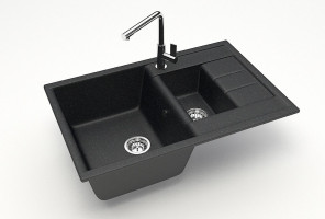 Мойка Модель 210,  755х500х218мм, Черный Q4  Мрамор