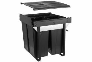 Сегрегатор для модуля 600мм (34L+2x17L) АНТРАЦИТ, с креплением фасада, с мех. доката