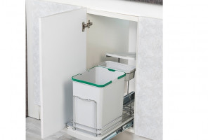 Контейнер выдвижной для мусора Starax 16+1л., шир. 350 (260x440x400)  Серый   S-2391-G