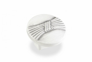 Ручка - грибок FB 028000 Серебро прованс белый матовый/белый (ТЗ)