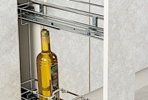 Cargo mini 150 мм Starax 2-х.ярусная, (106х475х495) хром частичное выдвижение, правая S-2421-С