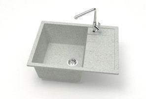 Мойка Модель 151, Прямоугольная  645х505х218мм, Светло-Серый Q10  Мрамор