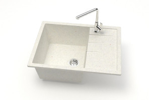 Мойка Модель 151, Прямоугольная  645х505х218мм, Хлопок Q7 Мрамор