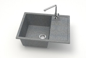 Мойка Модель 151, Прямоугольная  645х505х218мм, Темно-серый Q8 Мрамор