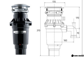 Измельчитель пищевых отходов бытовой BoneCrusher 810 Slim Line   (BC810-AS-Slim)