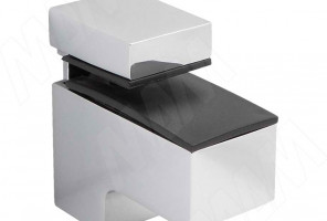 Менсолодержатель  КВАДРО МИНИ 24х51мм для дерев. и стекл. полок 5-20мм, ХРОМ