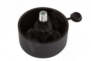 Опора мебельная регулируемая черная D50 H=27мм, регулировка 21мм, М8