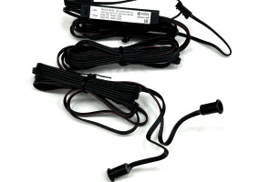 Выключатель инфракрасный (IR) на преграду, врезной, 2 датчика, черный матовый, 12/24V, 36/72W, SW1-DS-FM-2BL