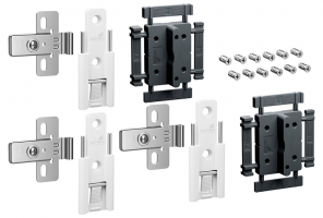 9339498 Комплект 3 средних петель WingLine L, с регулировкой, цвет белый