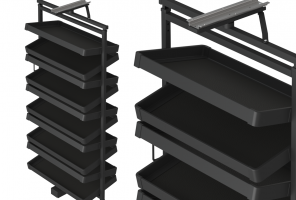 Полка Starax для обуви, поворотная шир. 800мм (700х360х1350-1550), антрацит   S-6833-A