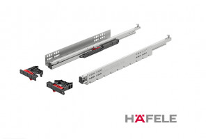 Направляющие скрытого монтажа, Полного выдв. 450мм с доводчиком   433.07.504